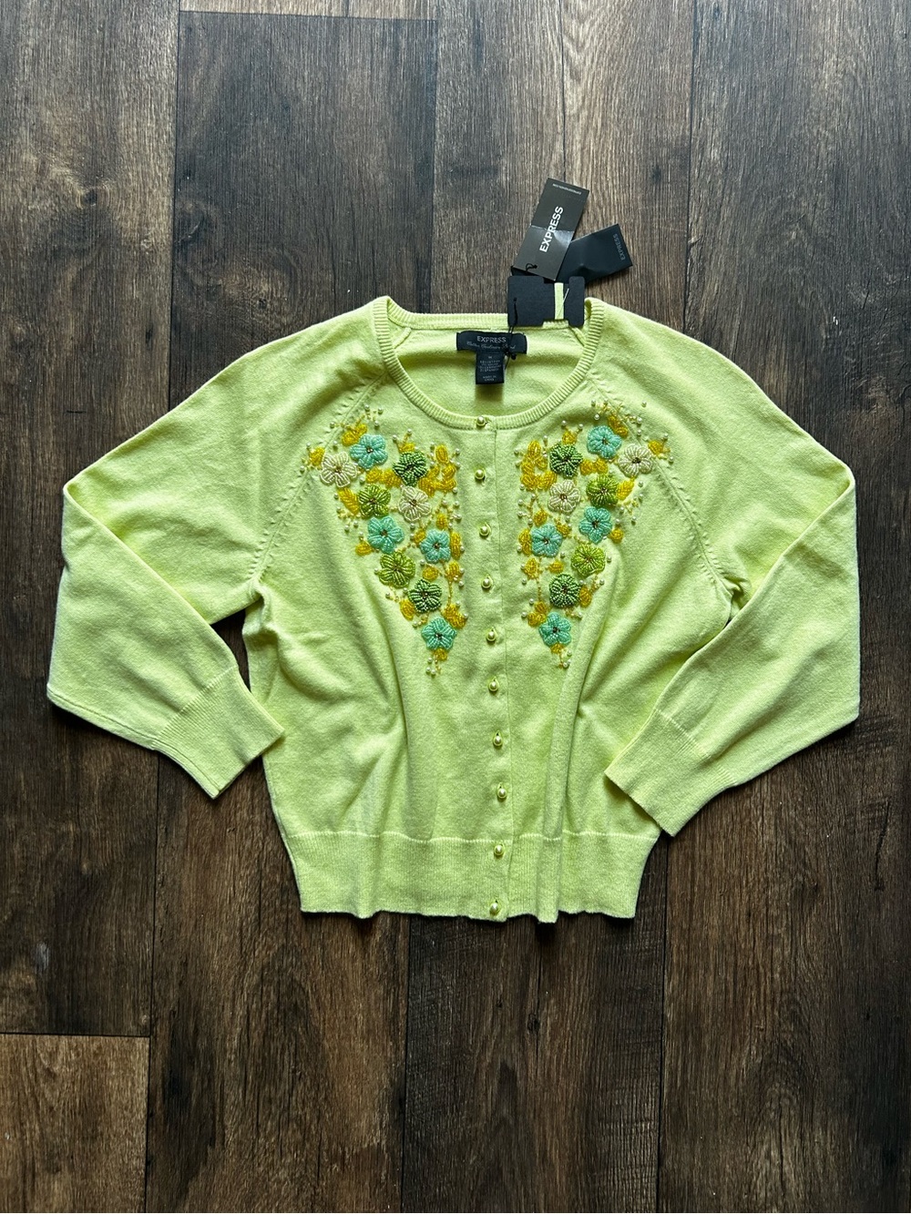 Express Floral Cardigan Sweater